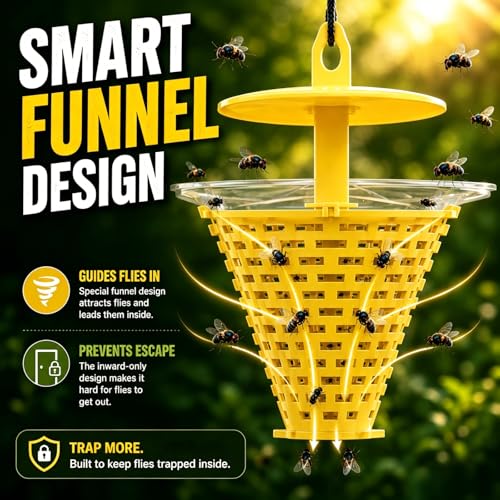 9 Pack Disposable Fly Traps Outdoor Hanging Add Water - Portable Fly Catcher Outdoor Flying Insect Trap Fly Traps for Ranch/Barn/Patio/Campsite — view 3