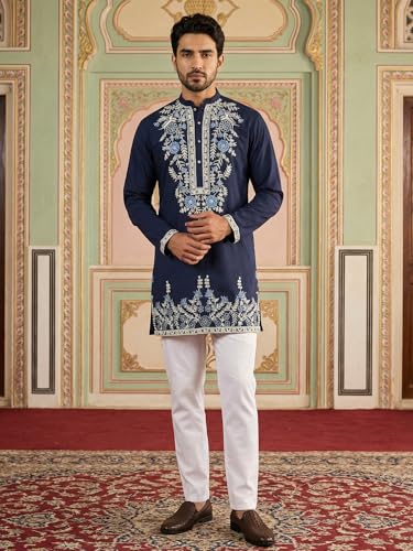 Image of Jompers Men Japanese Fabric Embroidered Kurta Set