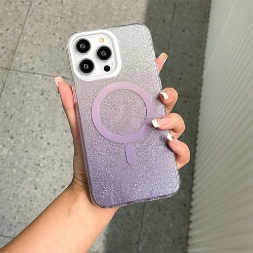 Coque iPhone 15 Pro Max de luxe mate pailletée avec charge magnétique