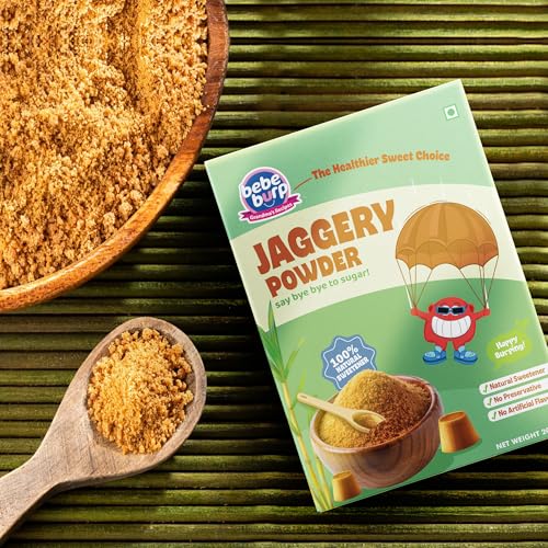 Image of BE'BE' BURP Jaggery /Gur /Gud Powder, Natural Sweetener, Healthy Sugar Subsitute, 200g