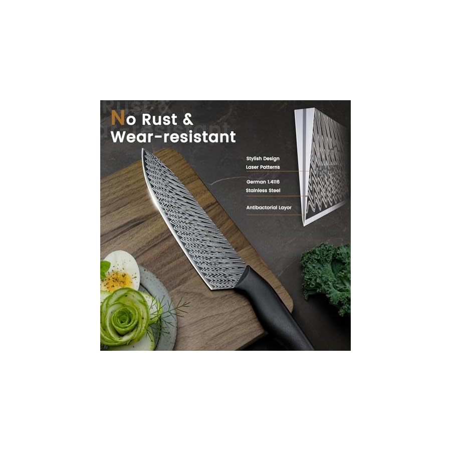 Knife-Set-15-Pieces-Kitchen-Knife-Set-with-Built-in-Knife-Sharpener-Block Knife Set, 15 Pieces Kitchen Knife Set with Built in Knife Sharpener Block