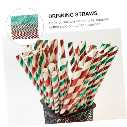 Pajillas de Papel Desechables Navideñas 150 piezas miniatura 4