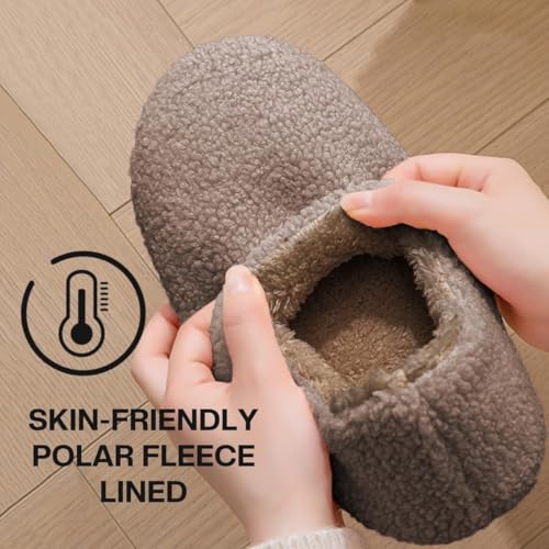 Rojeam Men Women Slippers Warm House Shoes Indoor Outdoor Non-slip Winter House Slippers3