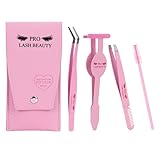 Lash Applicator Tool 1 Lash Tweezers 1 Lash Applicator for Lash Clusters Plus 1 Upgraded Eyebrow Tweezers DIY Eyelash Extension Tweezers Kit Eyelash Applicator Tool (3 pcs)