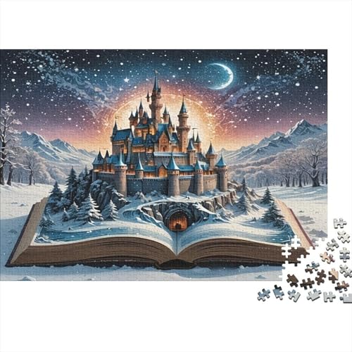 Puzzle Castello Libro Fantasy, Unico Cartone Riciclato Stimolante per Adulti 14+, Ecologico e Dettagliato 52x38cm 1000 pezzi