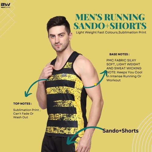 Image of Men's 100% Polyester Sublimation Printed Athletic Running Vest | Lightweight Sports Costume for Gym, Jogging & Training