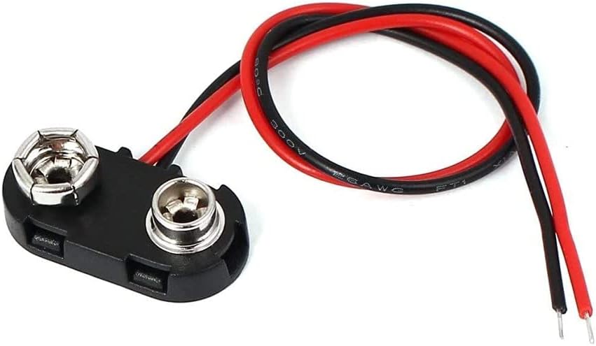9V Battery Clip Connector Battery Buckle Wire Connectors Short Cable Connection 15cm Length 10Pcs.(T Type Hard Shell) image 2