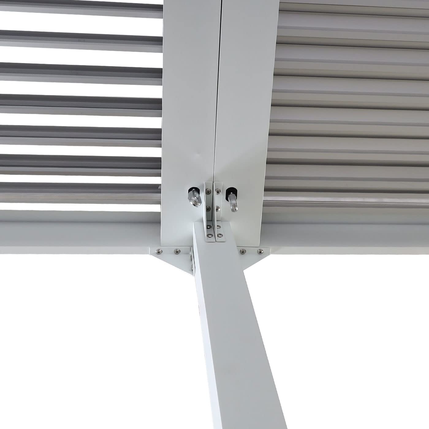 Pérgola cenador de aluminio Mendler, 3 x 6 m, techo de lamas ajustable, estructura robusta de metal de 8 cm, blanco