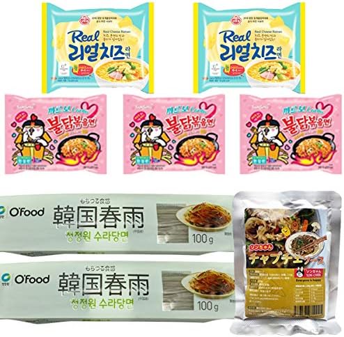 Amazon リアルチーズラーメン 135ｇｘ2袋 カルボブルダック炒め麺130gx3個 Chung Jung Oneチャップチェの麺 100g X 2個 ソンちゃんチャプチェの素 130g X 1個ブルダック炒め麺 カルボ 韓国食品 韓国お土産 韓国ラーメン 乾麺 インスタントラーメン クリミ ソフト