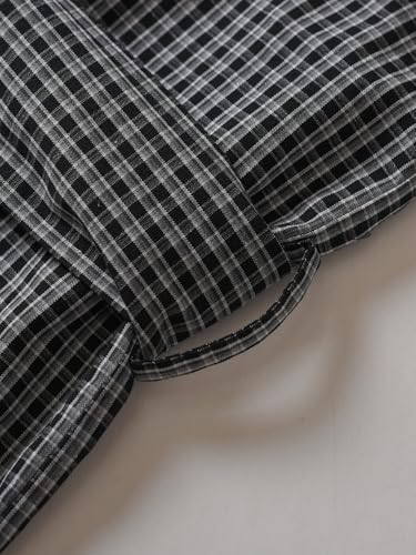 Esenchel Men's Cotton Plaid Robe Lightweight Bathrobe with Pockets3