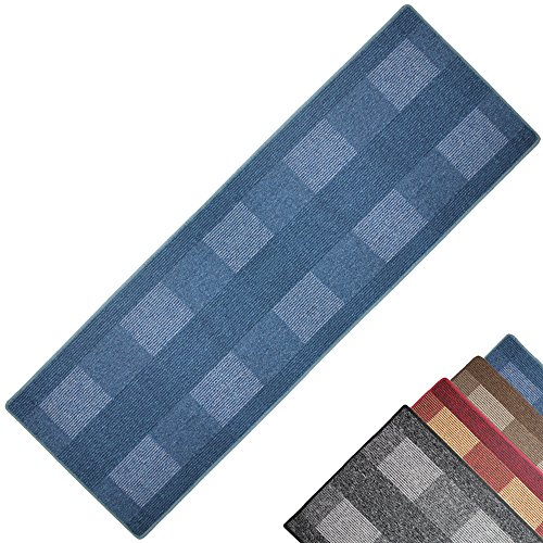 PROHEIM Alfombra de Pasillo Dijon en Varios tamaños y Colores - Alfombra de Corredor Robusta y fácil de Mantener, Color:Azul, Talla:67 x 200 cm