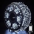 Quntis 82ft 1000 LED Cluster Christmas String Lights - 8 Modes Christmas Tree Lights - Outdoor Waterproof Dark Green Wire Christmas Lights Plug in for Holiday Wedding Party Home Decor, White