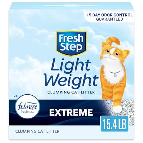 Fresh Step Light Weight Clumping Litter, Extra Strength Formula With Febreze Freshness, 15.4 lb. Box Cover