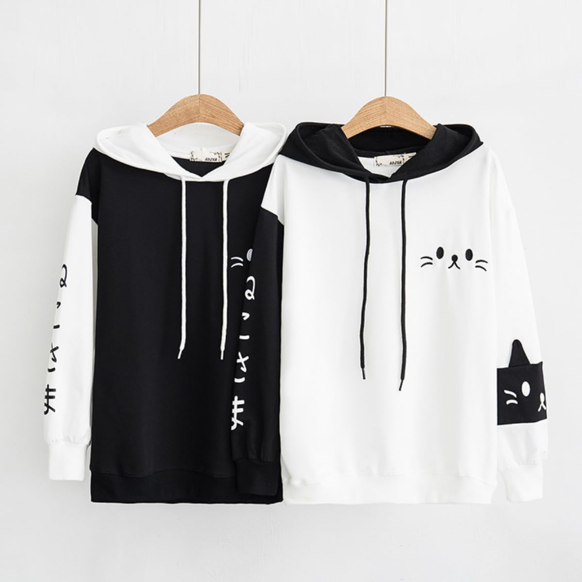 Women Kawaii Cat Ear Hoodie Cute Japanese Anime Hooded Sweatshirt Preppy Meow Graphic Pullover Clothes Fall Winter - Image 9