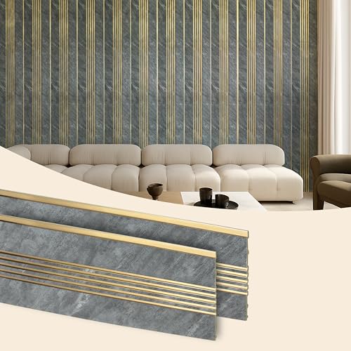 Image of Plantex Louvers Panel for Wall /8 Feet Wall Panels /3D Charcoal Panel for Interior Walls Decor - Pack of 7 Covers - 56 Sq. Ft, Size-1 Feet x 8 Feet (WD-2209)
