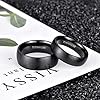 Zakk 6mm 8mm Titanium Ring Brushed Dome Engagement Wedding Band for Men Women Silver/Black Comfort Fit (Black 6mm,Size W 1/2) #2
