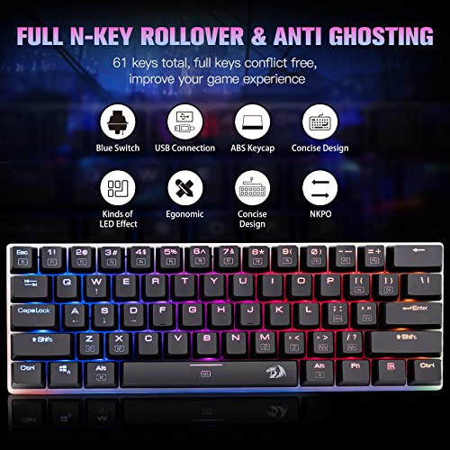 Image of Redragon K605 Alien Giant Mechanical Gaming Keyboard, Super Big 61 Keys & Outemu Blue Switch, RGB LED Backlit Ergonomic Wired Type-C Full Key Conflict Free Anti-Ghosting NKRO Keyboard