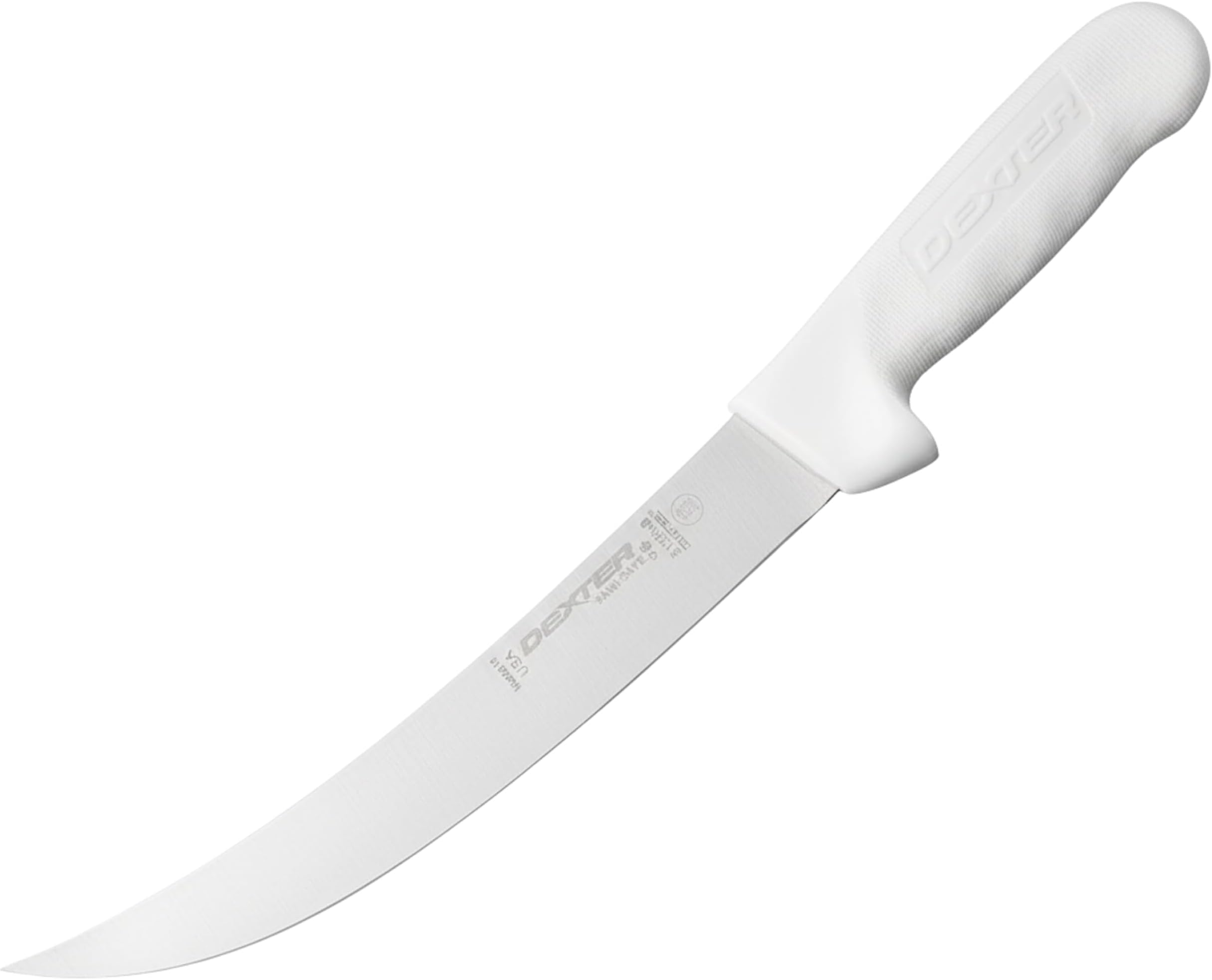 8-inch Breaking Knife | High Carbon Steel Blade | White Polypropylene Handle | Professional-Grade Sani-Safe Series | S132N-8