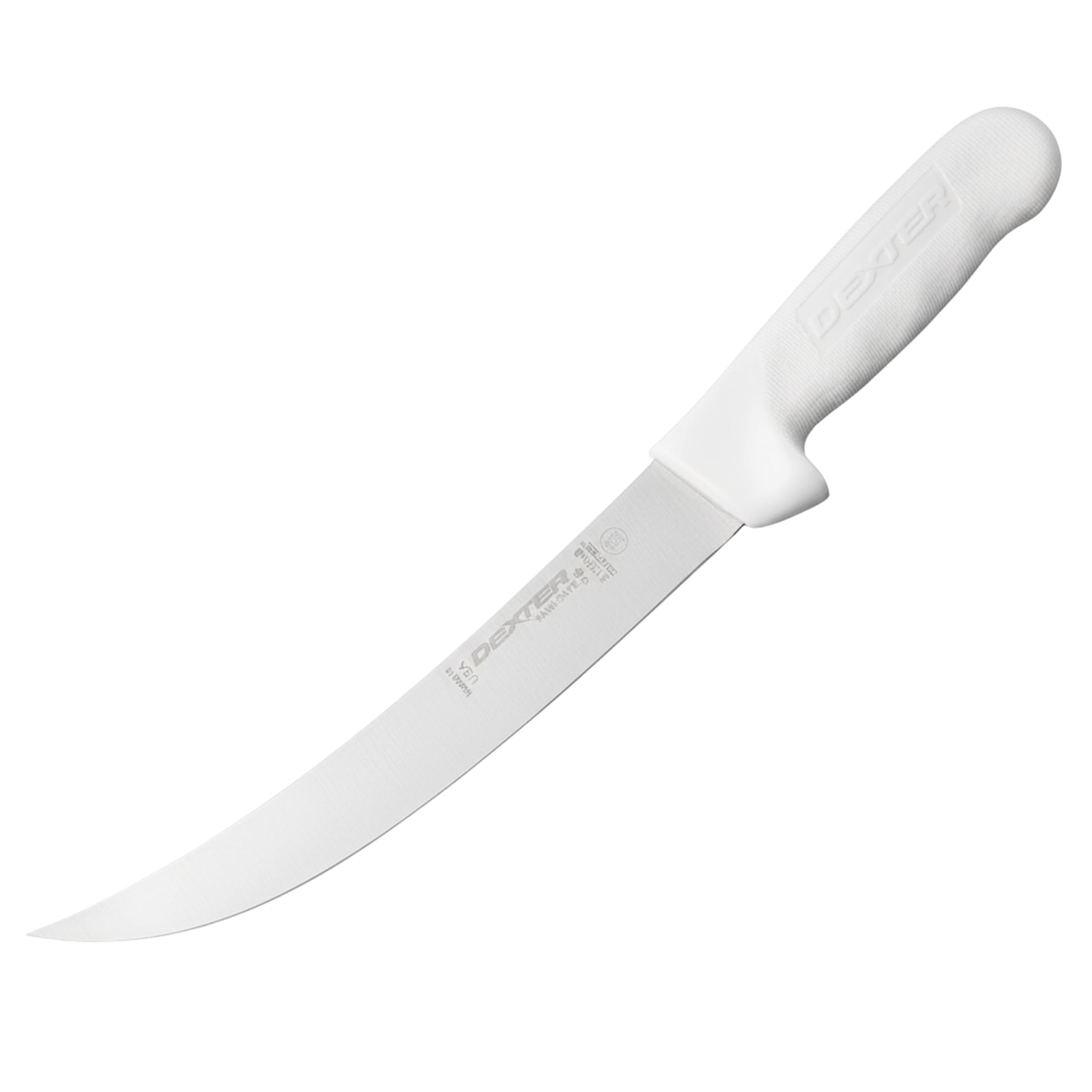 8-inch Breaking Knife | High Carbon Steel Blade | White Polypropylene Handle | Professional-Grade Sani-Safe Series | S132N-8