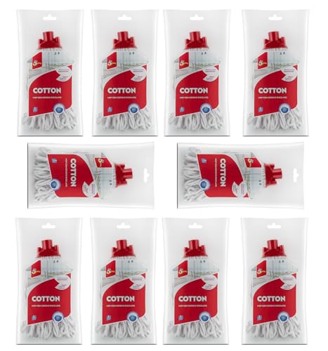 Vadrouille en coton franges douces SUPERFIVE pack de 10 pour tout essoreur