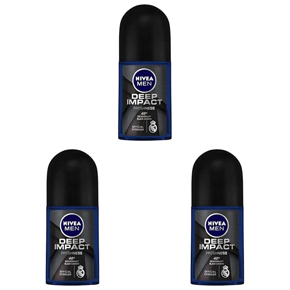 NIVEA MEN Deep Impact Freshness Deodorant Roll-on - For MEN, 50ml (Pack of 3)-picture-10