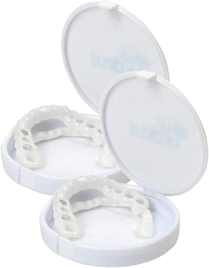 2 Set Perfect Teeth Veneers False Tooth Covers White Upper & Lower Set