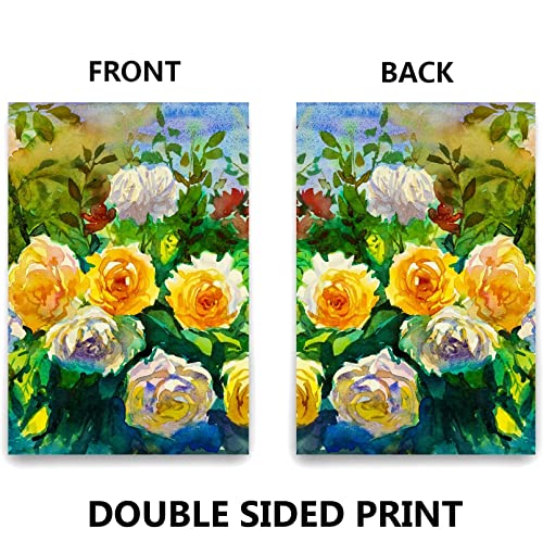Txtains Watercolor Abstract Colorful Roses Flowers Spring Summer Art House Flag 28 X 40 Inch Double Sided Garden Yard Outdoor Banner Decor #TOP2