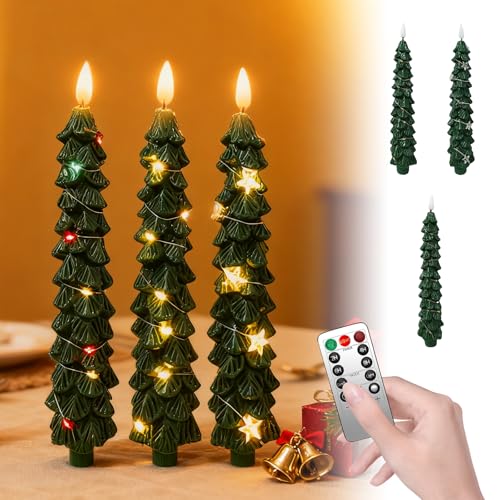 SPERMUOY Bougies LED pour sapin de Noël - Avec télécommande - Pour sapin de Noël - Éclairage pour l'hiver - Décoration de sapin de Noël