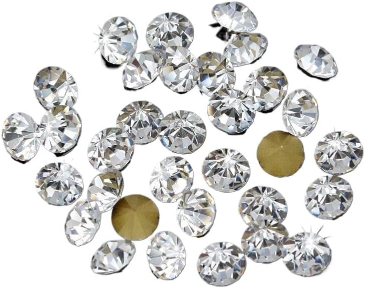 衣服用ラインストーン、 クリアチェコクリスタルラインストーン 1.0-10.7mm 箔加工 ネイルアートジュエリー用 1440個入り