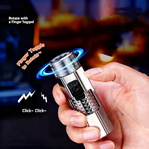Encendedor a prueba de viento recargable con llama ajustable miniatura 6