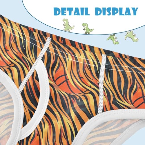 visesunny Boys Cotton Underwear Orange Basketball Texture Printed Toddler Soft Training Briefs Size 2T-8Y for Kids4