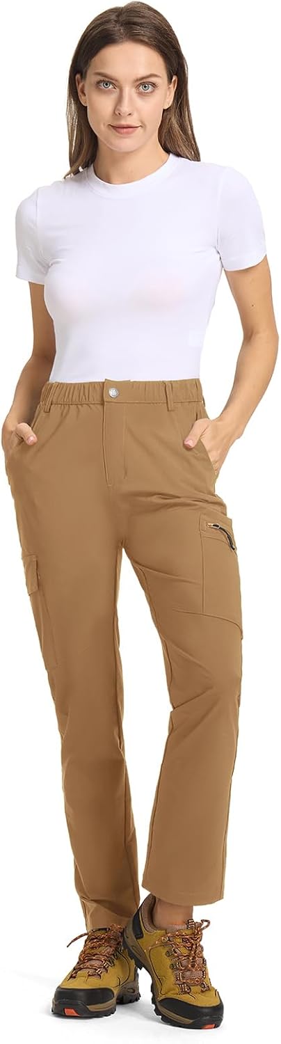 BGOWATU Women's Lightweight Hiking Cargo Pants with Zipper Pockets Water Resistant Quick Dry Work Travel Camping Pants - Image 5