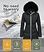 MOERDENG Women's Winter Windproof Warm Down Coats Waterproof Thicken Hooded fashions Puffer Jacket Black 01-M