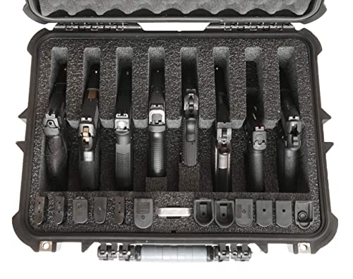 Case Club 8 Pistol And 12 Magazine Pre-Cut Heavy Duty Waterproof Case With Included Silica Gel Canister To Help Prevent Gun Rust #TOP1