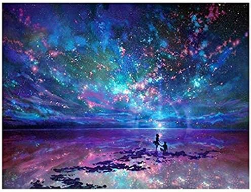 TOPOB DIY 5D Diamond Painting by Number Kits, Romantic Starry Sky Full Square Drill Embroidery for Wall Decoration (30X30)
