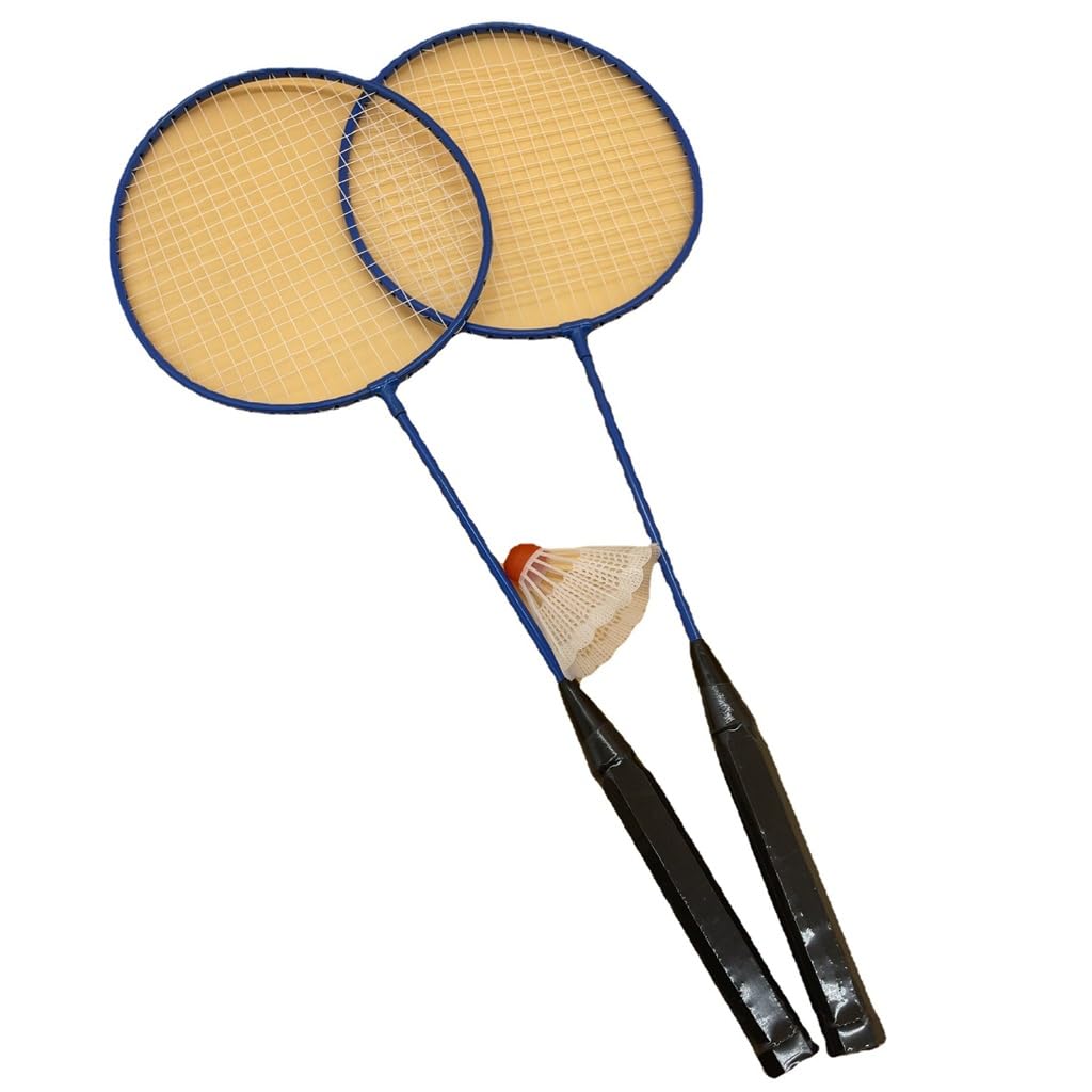 Small Stick Set Badminton Racket Iron Racket with Ball Outdoor Recreational Playing