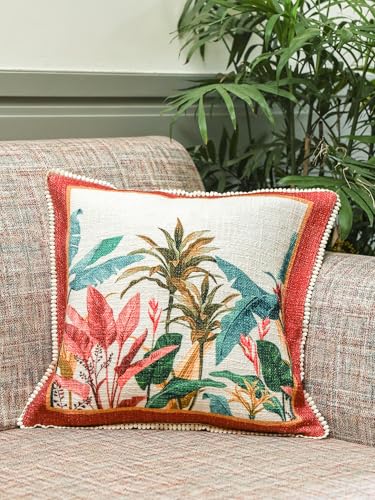 Image of Palm Stories Cushion Cover Set Decorative Pillow Cover & Throws for Living Room & Bedroom, Cushion Cover & Throws (Jungle)