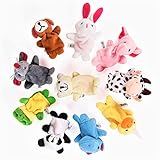 10 tipos de animales: ven con 10 niños de títeres de dedo que incluyen conejito, cachorro, elefante, oso, ratón, panda, vaca, pato, rana e hipopótamo.