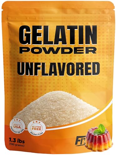Gelatin Powder Unflavored 1.3 lbs Bulk Bag - Gelatina Sin Sabor en Polvo - Product of USA - Perfect for Desserts, Baking & Cooking - Supports Hair, Skin & Nails