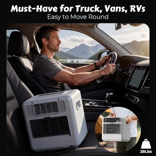 Disaenvir Portable Tent Air Conditioner - 3300BTU Compact AC Unit with Timer, Safety Lock & 3 Modes for Camping, RV, Truck - 110v Plug (White) - Image 2