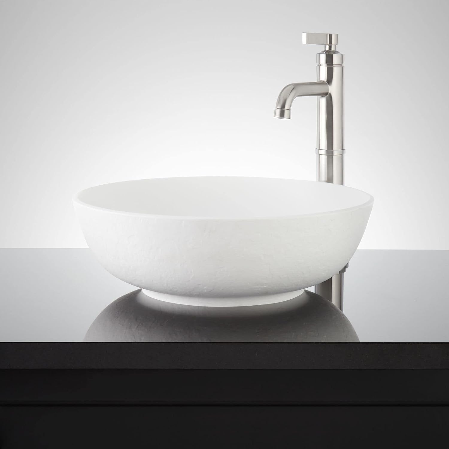 Signature Hardware 483674 Elkshire 16" Resin Vessel Bathroom Sink - Matte White