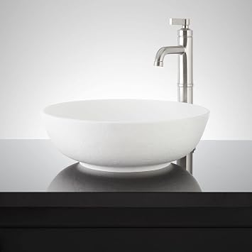 Signature Hardware 483674 Elkshire 16" Resin Vessel Bathroom Sink - Matte White