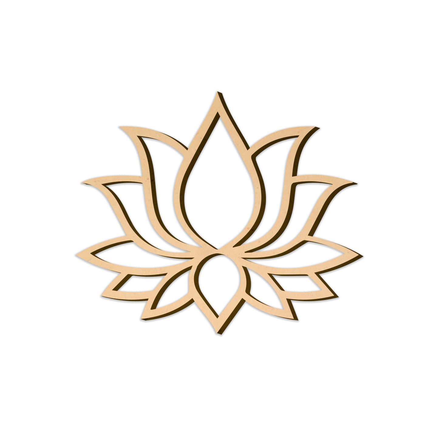 Haoser Pack of 12 MDF Pine Wood Lotus Cutouts for Art and Craft, Festival Decoration, DIY Project, and Making Rangoli(4X3.5 inch)-picture-30