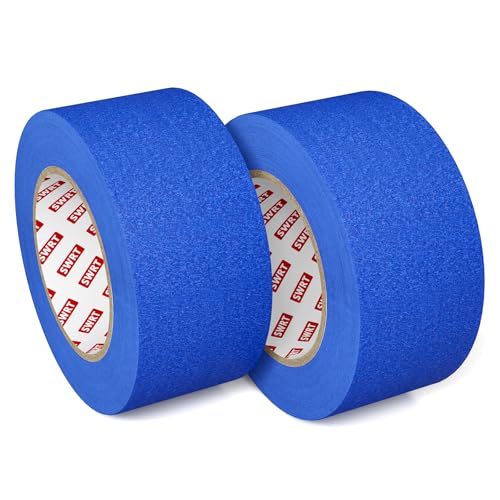 SWRT Blue Painters Tape 2 Inch x 55 Yards 2 Rolls (110 Yards Total) Blue Masking Tape for Painting Clean Removal Multi-Surface Paint Tape for Walls Trim DIY & Crafts