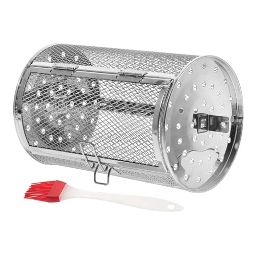 ibasenice 1 Set of Metal Grill Cage Stainless Steel Roasting Tool Brush for Baking Pan Grilling Cage Vegetable Frying Tool Random