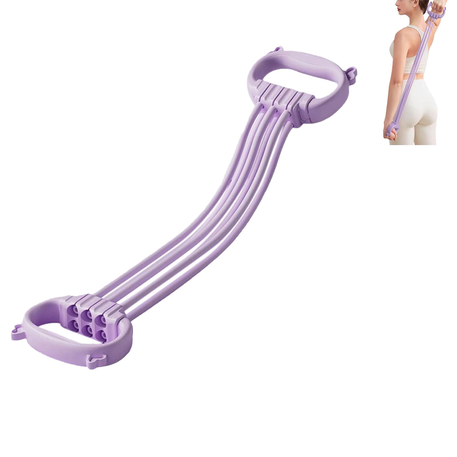 Resistance Bands with Handles, Adjustable Fitness Pull Rope Workout Equipment, Antislip Handle Elastic Bands For Home, Gym, Waist Abdomen Arm Workout (Purple) — image 1