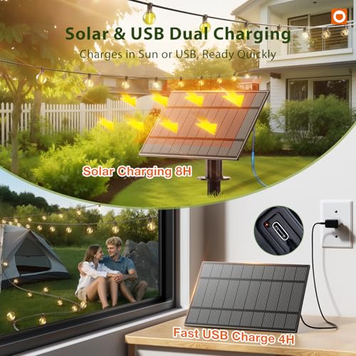 addlon 100FT 54LED Solar String Lights Outdoor Waterproof with Remote USB - image 2