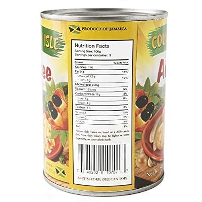Country Isle Jamaican Ackee in the Can, Perfect with Saltfish and Breadfruit, Tree Fresh (Single Can)