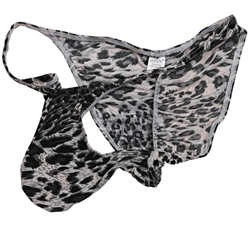 OROCOJUCO Men Leopard Bikini Briefs Whale Tail Back Underwear Pouch Mini Briefs4