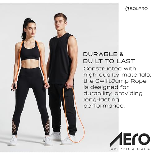 Image of Solpro Aero Adjustable Jump Rope Skipping Rope for men, women, kids, boys, girls | Unisex, Tangle-Free, Durable, Ideal for fitness, cardio, agility & home workouts